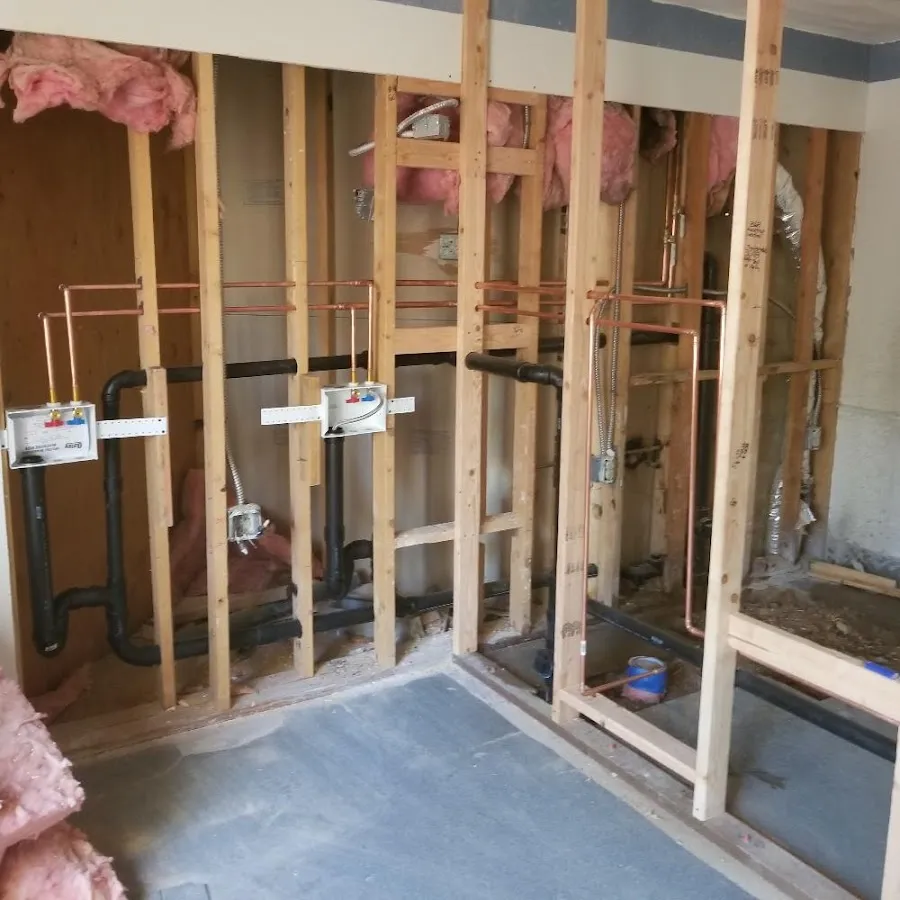 Copper pipe rough-in and plumbing installation in Swissvale